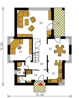 Plan de sol du rez-de-chaussée - PREMIUM 213